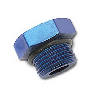 Performance -6 AN Straight Thread Plug (Blue
