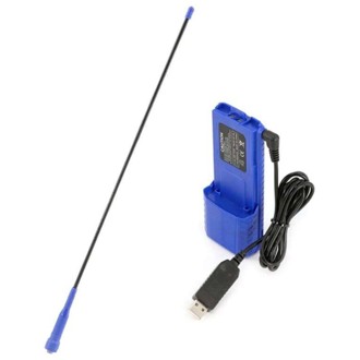GO FURTHER BUNDLE (for V3/RH5R Radios) LR Antenna XL Batt w/USB Charging Cable