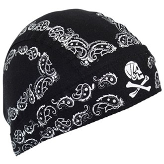 Flydanna; 100% Cotton, Skull Paisley, Black