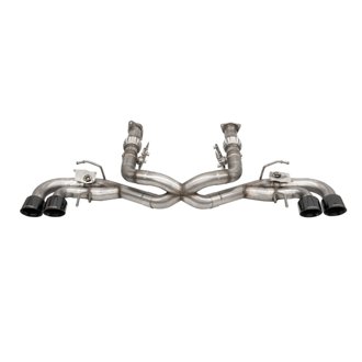 Corsa 2020-2025 Corvette C8 3in Valved Cat-Back 4.5in Blk Quad Tips - Fits Factory NPP Exhaust w/AFM