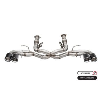 Corsa 2020-2025 Chevrolet Corvette C8 RWD 3in Track Cat-Back Delete Exhaust w/4.5in CF Polished Tips