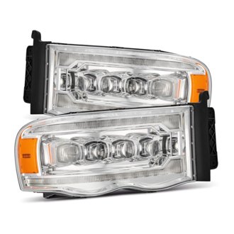 02-05 Dodge Ram 1500 NOVA LED Proj Headlights Plank Style Chrome w/Activ Light/Seq Signal