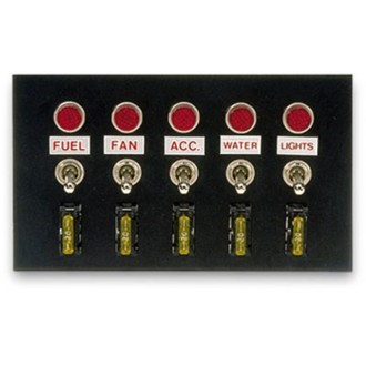 Toggle Switch Panel - Accessory - 4in x 6.75in - Five On/Off Switches