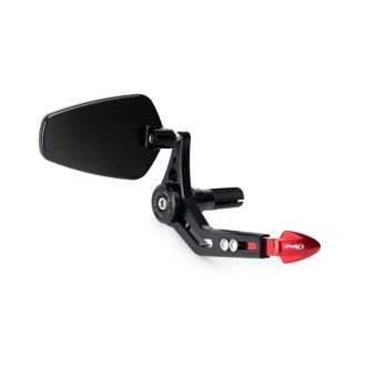 Brake Lever Protector With Rearview Mirror Pro Red