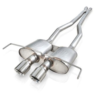 2009-15 Cadillac CTS-V Coupe 3in Catback System X-Pipe Turbo Mufflers 4in Tips