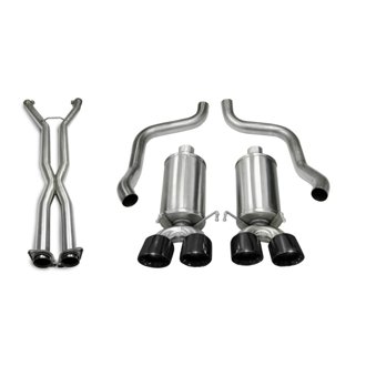 Corsa 05-08 Chevrolet Corvette (C6) 2.5in Xtreme Cat-Back Exhaust - 3.5in Black Twin Tips