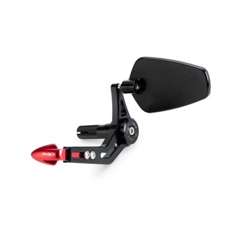 Clutch Lever Protector With Rearview Mirror Pro Red