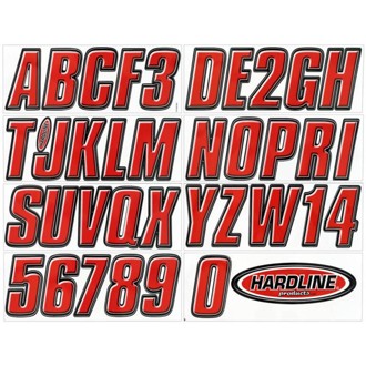 Boat Lettering Registration Kit 3 in. - 800 Red/Black