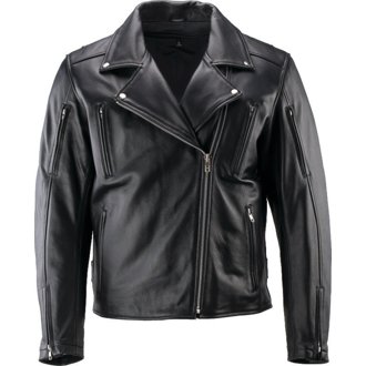 Leather By River Road Ironclad Classic Leather Jacket Black - Large