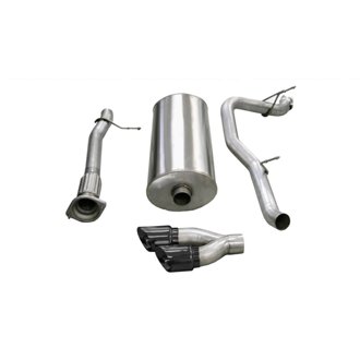 Corsa 2007-2010 Cadillac Escalade 6.2L V8 3in Cat-Back Single Side w Twin 4in Black Pro-Series Tips