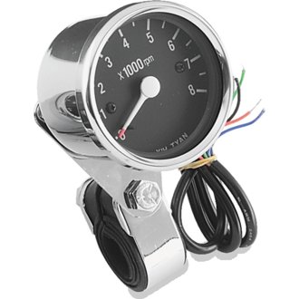 Bikers Choice Big Twin & XL Electronic Mini Tachometer 8000 RPM Black Face 2 1/2 Inch