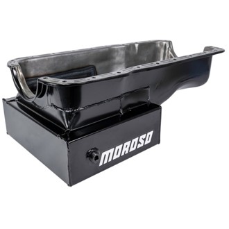 Ford 351W (w/Front Sump) Kicked Out Road Race Baffled 9qt 8in Steel Oil Pan