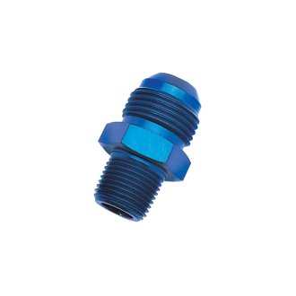 Performance -6 AN to 1/8in NPT Straight Flare to Pipe (Blue