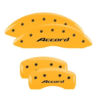 MGP 4 Caliper Covers Engraved Front Accord Engraved Rear Accord Yellow finish black ch