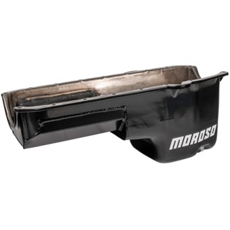 Pre-85 Chevrolet Small Block (w/Driver Side Dipstick) Wet Sump 6qt 8.25in Steel Oil Pan - Blk