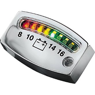 Led Battery Gauge Universal Chrome