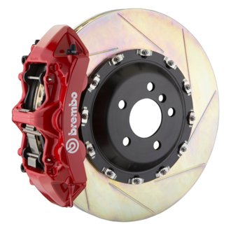 03-13 Flying Spur Front GT BBK 6 Piston Cast 411x34 2pc Rotor Slotted Type1 -Red