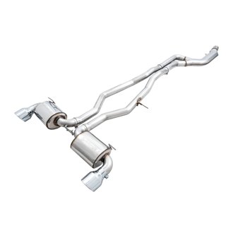 AWE Non-Resonated Touring Edition for A90 Supra - 5" Chrome Tips