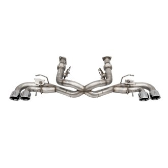 Corsa 2020-2025 Corvette C8 3in Valved Cat-Back 4.5in Pol Quad Tips - Fits Factory NPP Exhaust