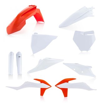 19-22 KTM 125-450 SX/SX-F XC-F/XC/XC-tpi Full Plastic Kit - White/Orange Original 20/22