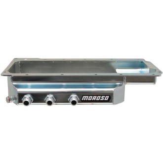 GM LS (w/Three Right Side Pick Ups) Fabricated Dry Sump 4in Steel Oil Pan