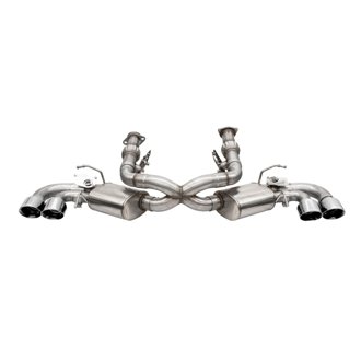 Corsa 20-25 Corvette C8 3in Valved Cat-Back 4.5in Pol Quad Tips Fits Factory Perf Exhaust DeletesAFM
