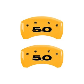 MGP Rear set 2 Caliper Covers Engraved Rear 50 Yellow finish black ch
