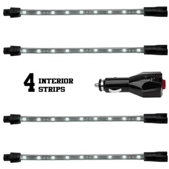 Single Color XKGLOW UnderglowLED Accent Light Car/Truck Kit White - 4x8In