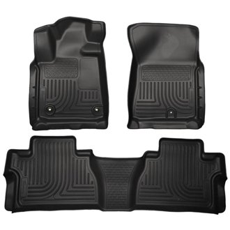 2014 Toyota Tundra Double Cab Pickup WeatherBeater Black Front & 2nd Seat Floor Liners