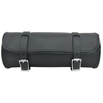 Universal Round Leather Tool Bag (12 in L x 4.5 in H) - Black
