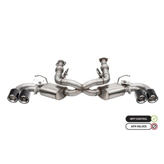 Corsa 2020-25 Chevrolet Corvette C8 RWD 3in Valved Cat-Back w/AFM w/4.5in Carbon Fiber Polished Tips