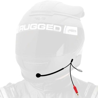 NASCAR 3C Wired Open Face Helmet Kit with M102 Military Mic Straight Cord