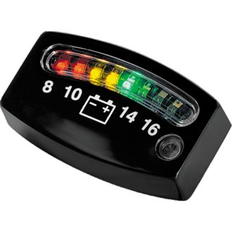 Led Battery Gauge Universal Black