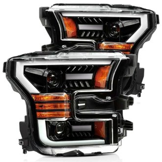 15-17 Ford F-150 PRO-Series Proj Headlights Plank Style Gloss Blk w/Activ Light/Seq Signal