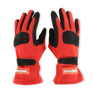 SFI 3.3/5 Red / Black Short Gauntlet Nomex Race Gloves