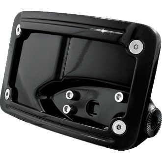 Curved Horizontal Mount Side License Plate Holder Gloss Black