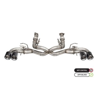 Corsa 2020-2025 Chevrolet Corvette C8 RWD 3in Delete 4 Valve Cat-Back w/NPP w/4.5in CF Polished Tips
