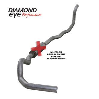 Diamond Eye KIT 4in Turbo Back MFLR RPLCMENT PIPE SGL AL: 89-93 DODGE CUMMINS 5.9L