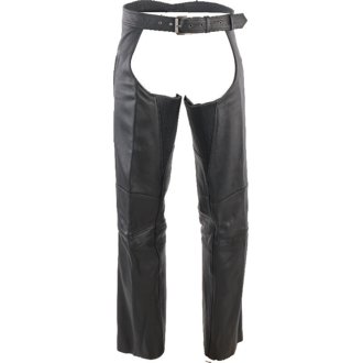 Leather By River Road Longhaul Leather Chaps Black - Large