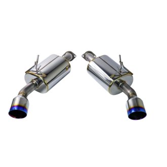 14+ Infiniti Q50 Axle Back Exhaust w/Mufflers - Burnt Double Wall Tip