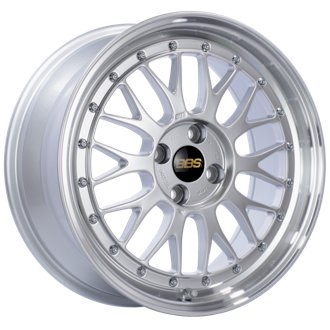 LM 17x7.5 4x100 ET40 Diamond Silver Center Diamond Cut Lip Wheel -70mm PFS/Clip Required