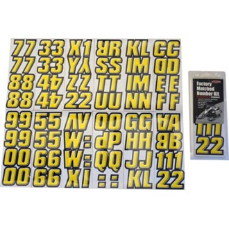 Snowmobile Lettering Registration Kit 2 in. - 500 Yellow/Black