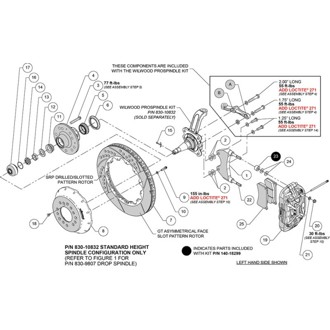 Wilwood kit front XRS6R wwe pro spindle 14.00 rotor SRP
