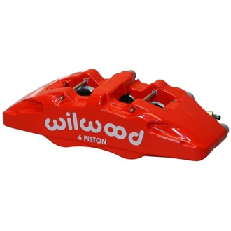 Wilwood Caliper-Forged Dynapro 6 5.25in Mount-Red-R/H 1.62/1.38in/1.38in Pistons .38in Disc