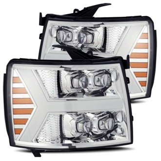 07-13 Chevy 1500HD NOVA LED Proj Headlights Plank Style Chrm w/Activ Light/Seq Signal