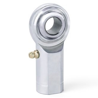 C Series 2-Pc Rod End - Female/Left Hand - .625in Bore x 5/8-18 w/Zerk - Carbon Steel