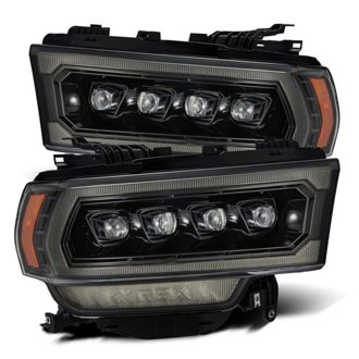 19-21 Ram 2500 NOVA LED Proj Headlights Plank Style Alpha Blk w/Activ Light/Seq Signal/DRL