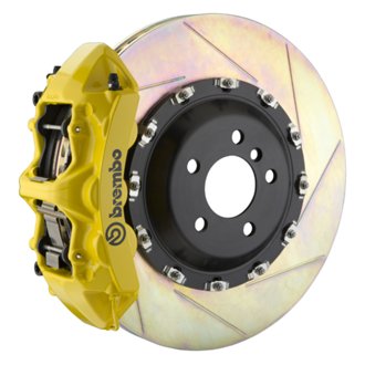 03-13 Flying Spur Front GT BBK 6 Piston Cast 411x34 2pc Rotor Slotted Type1 - Yellow