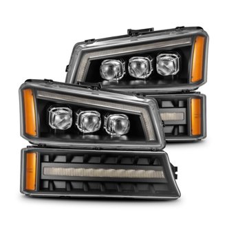 03-06 Chevy Silverado 1500/2500HD/3500HD/Avalanche Black NOVA LED Proj Headlights