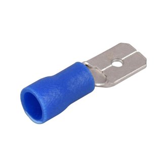 Male Spade Crimp Connector 18-22AWG (x100), Red